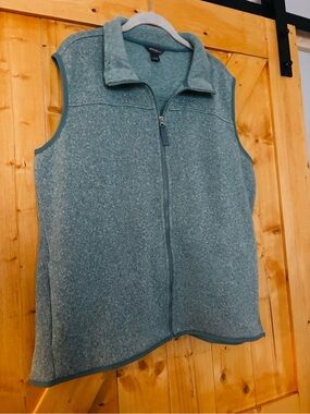 Eddie Bauer Sage Green Radiator Sweater Fleece Full-Zip Vest - Women's XL